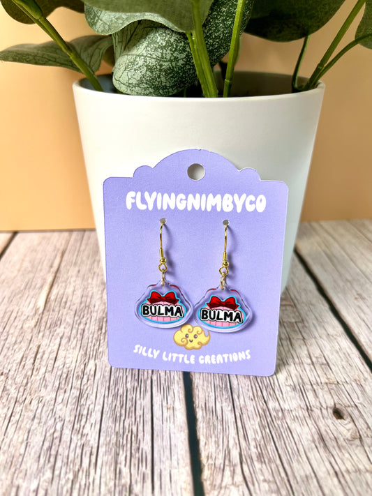 Anime Girl Bow Acrylic Dangle Earrings