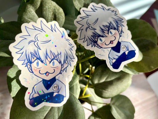 Lightning Assassin Boy Glossy or Holographic Stickers