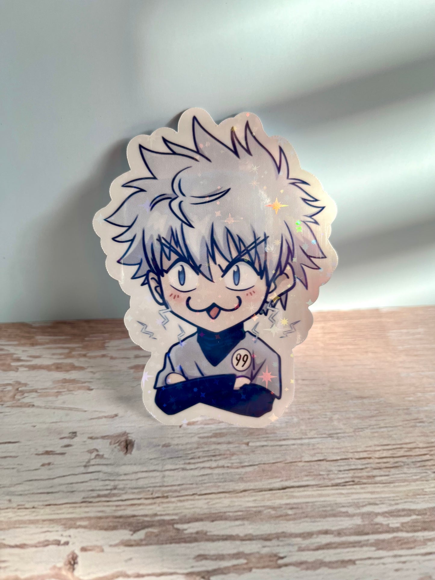 Lightning Assassin Boy Glossy or Holographic Stickers