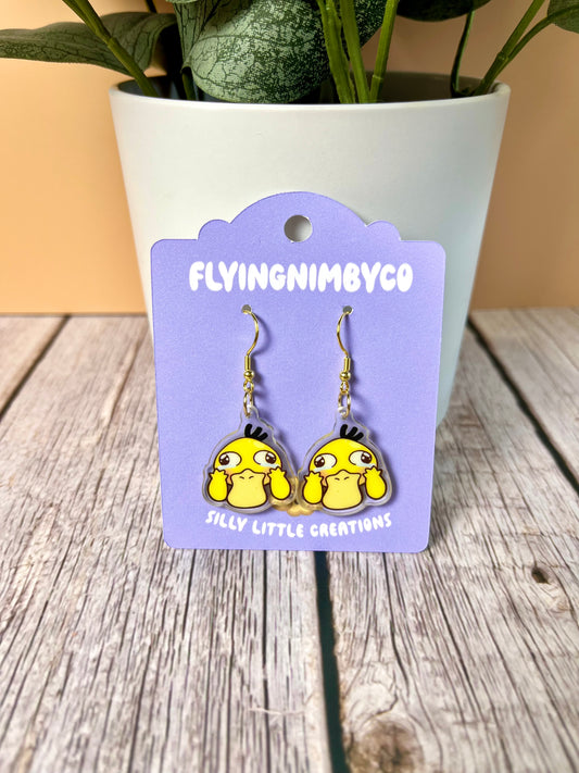 Stressed Duck Acrylic Dangle Earrings
