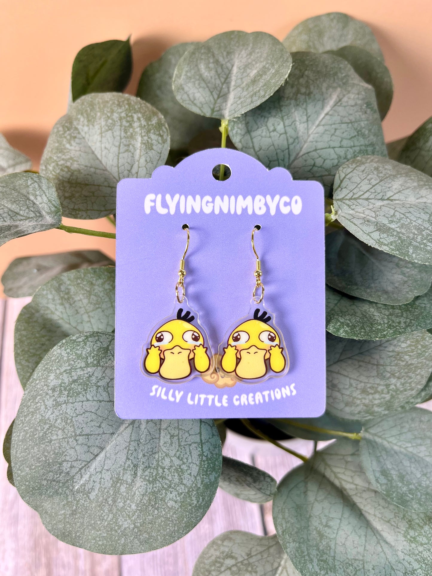 Stressed Duck Acrylic Dangle Earrings
