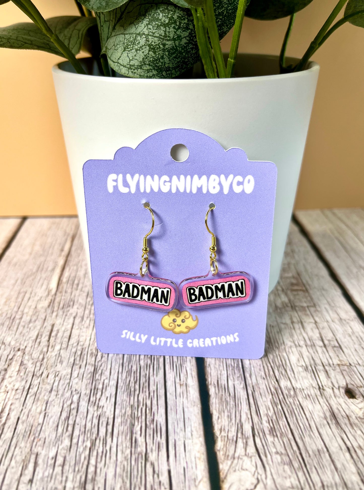BAD MAN Acrylic Dangle Earrings
