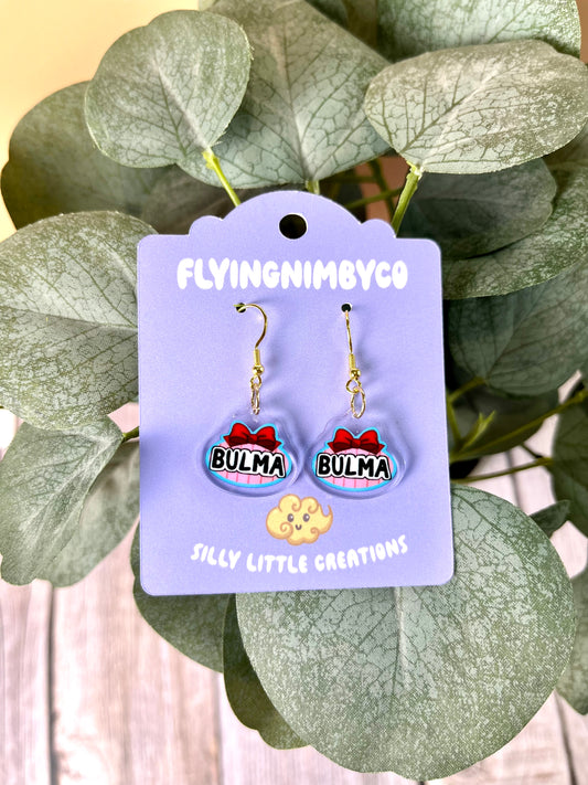 Anime Girl Bow Acrylic Dangle Earrings