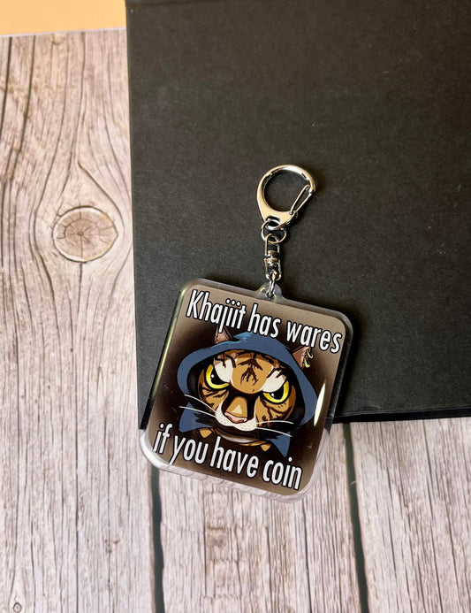 Cat Merchant Video Game Keychain