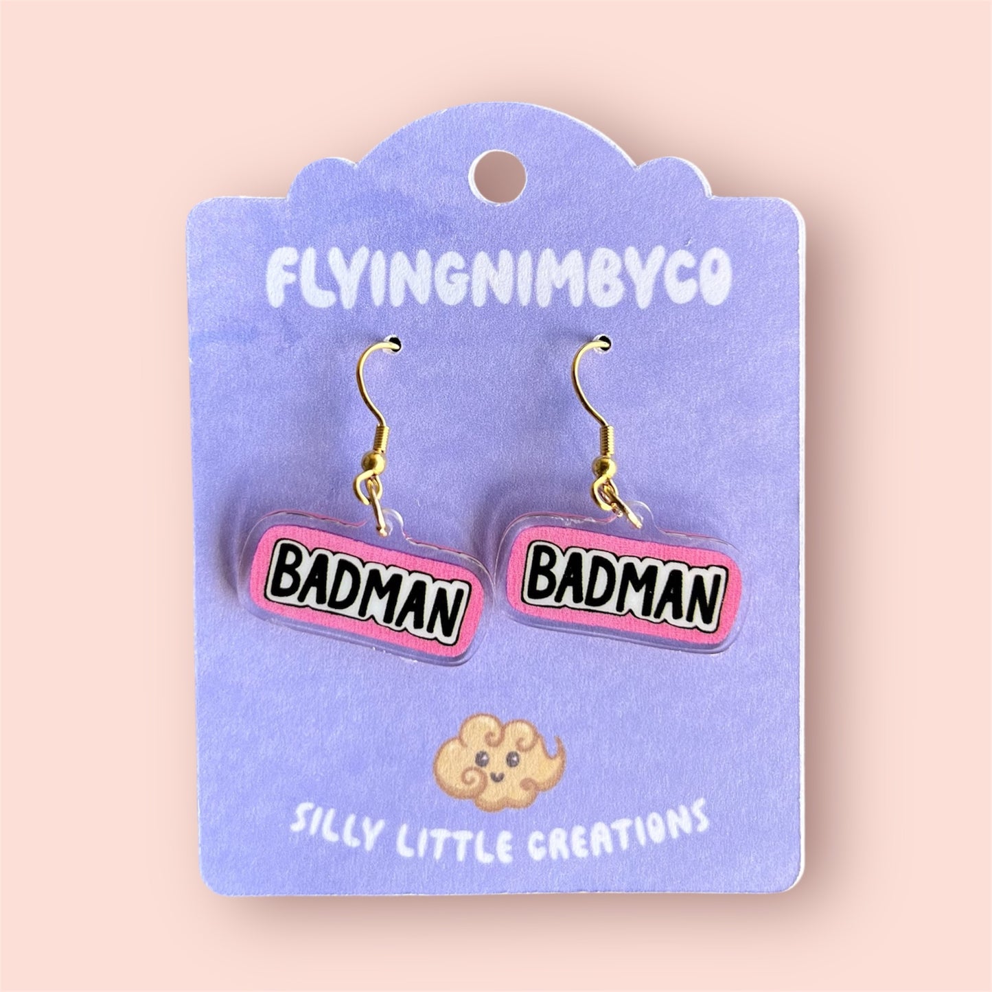 BAD MAN Acrylic Dangle Earrings