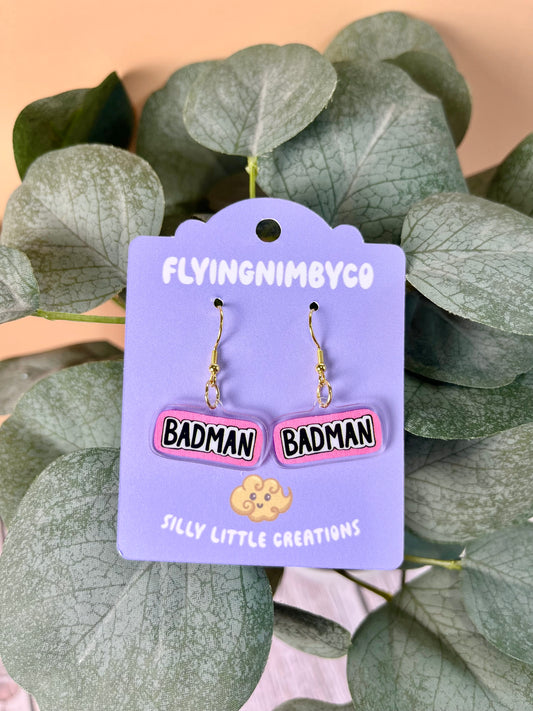 BAD MAN Acrylic Dangle Earrings