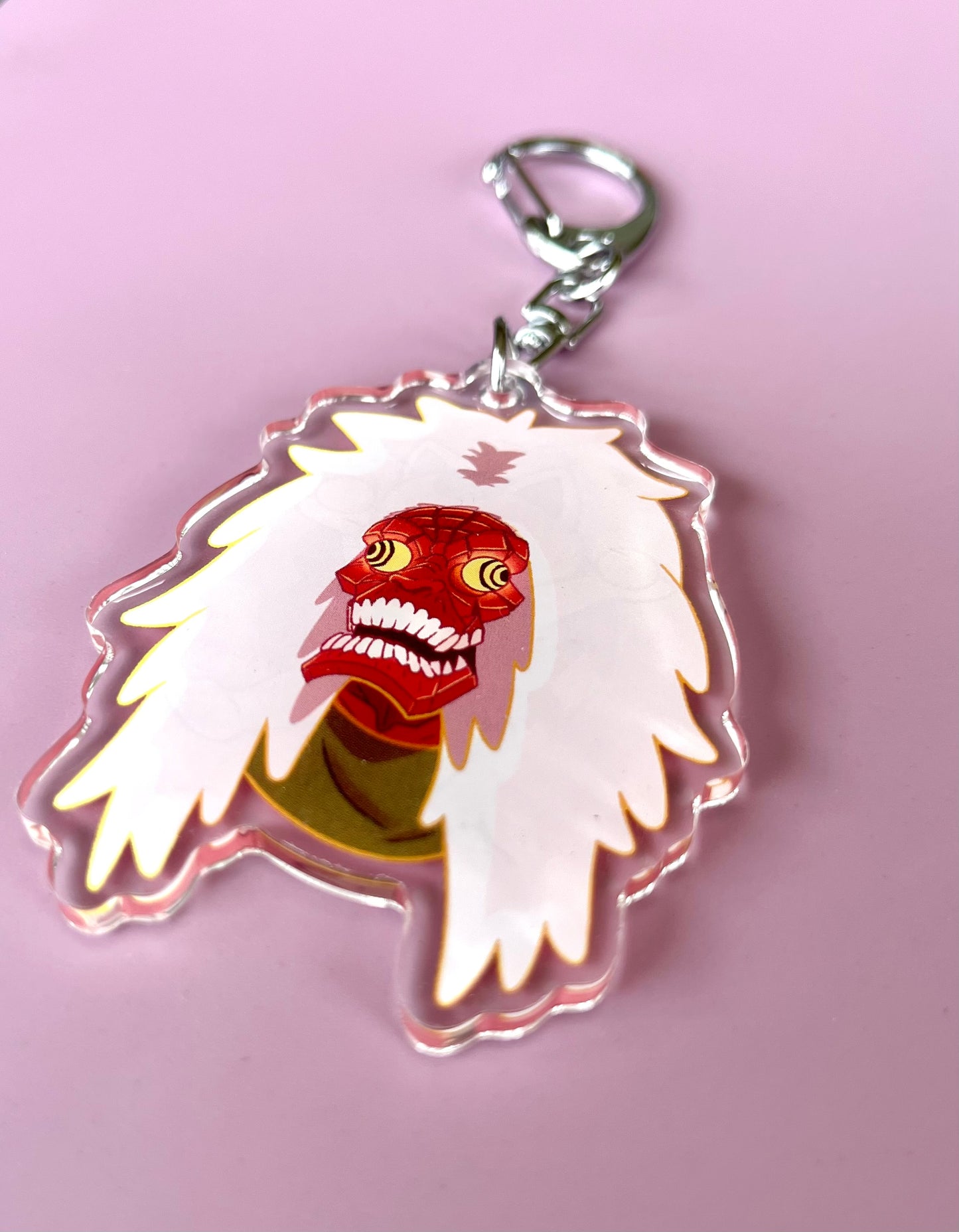 Fast Granny Ghost Cat Double-sided Keychain