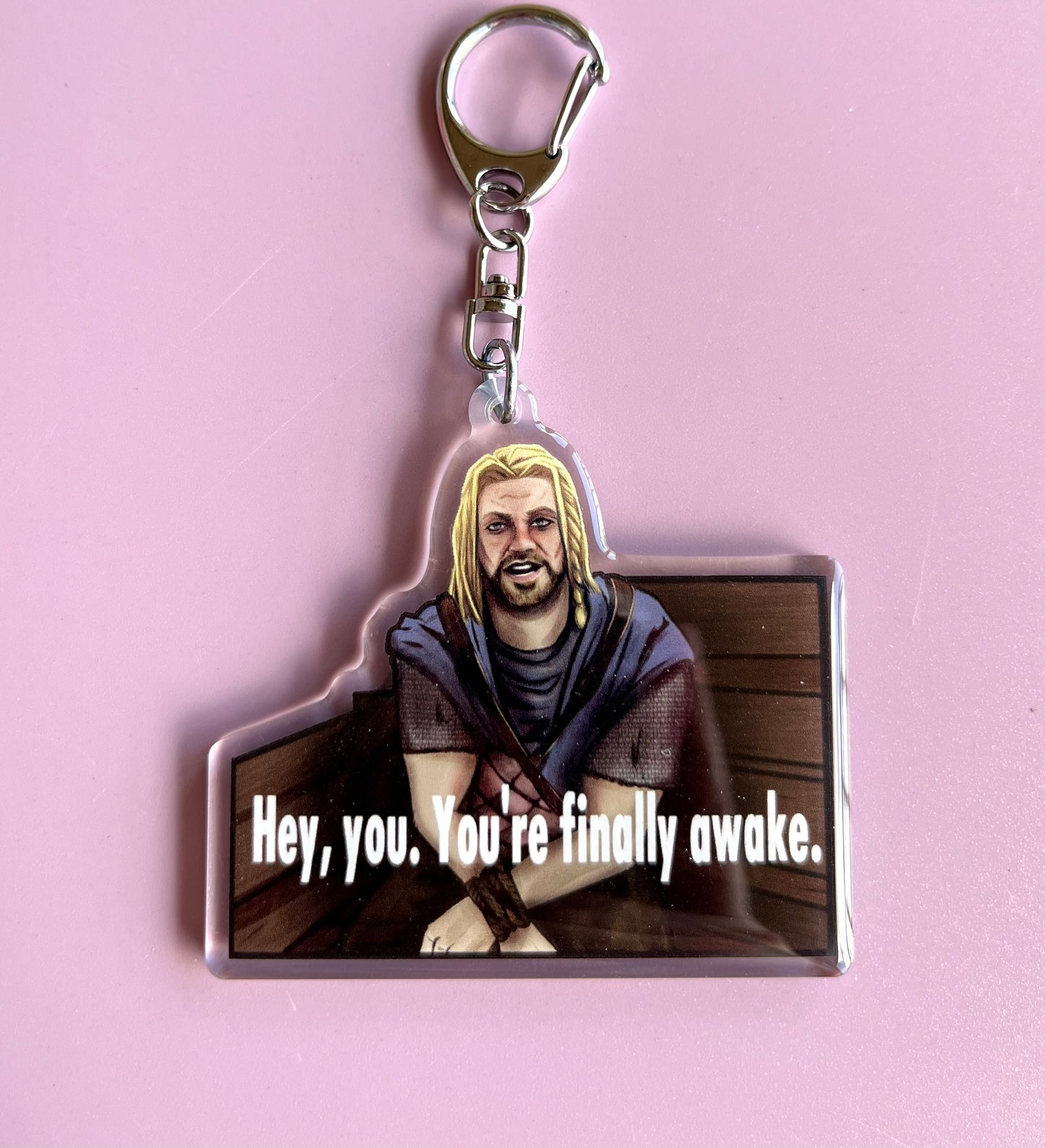 Hey you You’re finally Awake RPG Video Game Keychain