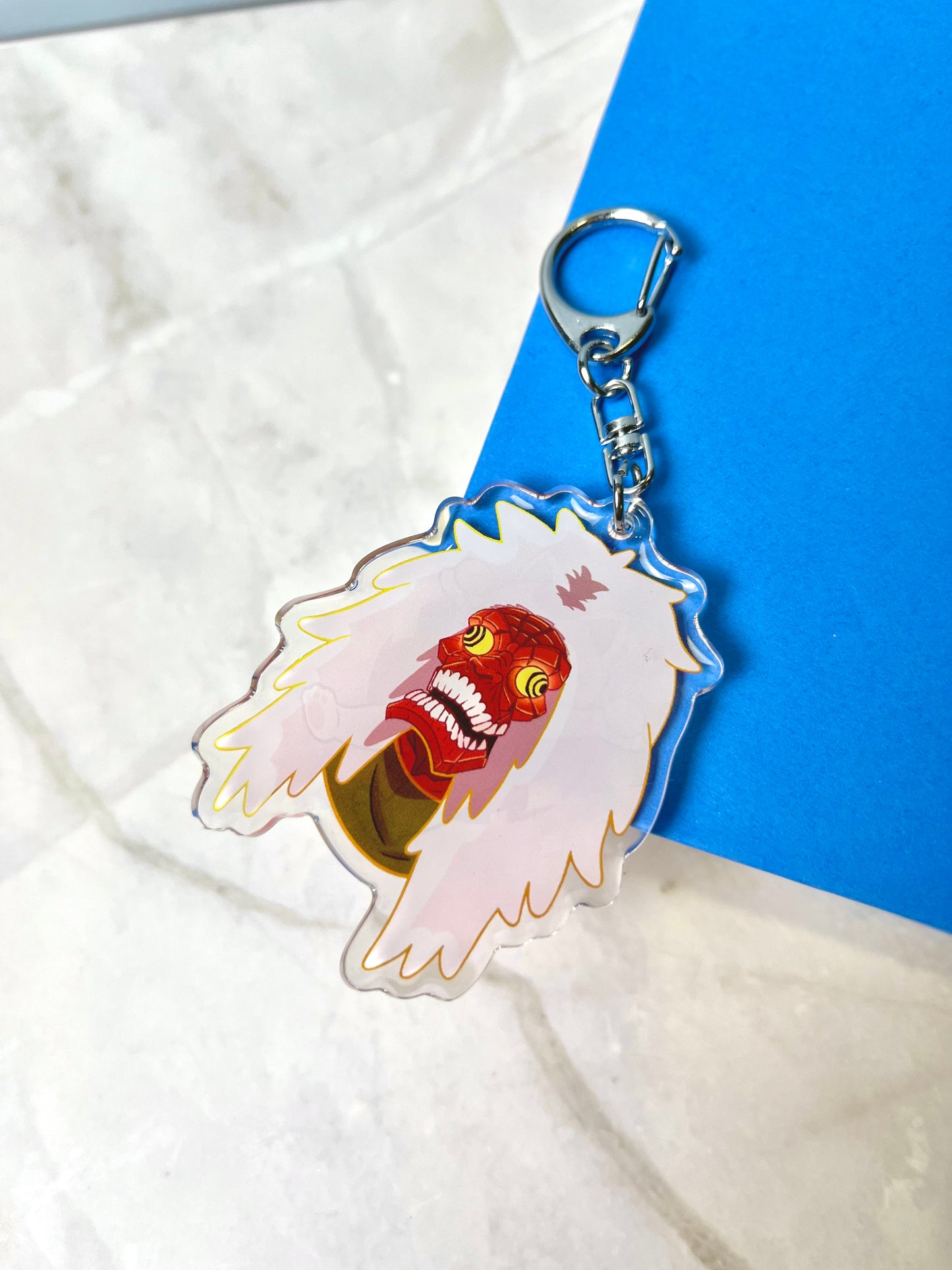 Fast Granny Ghost Cat Double-sided Keychain