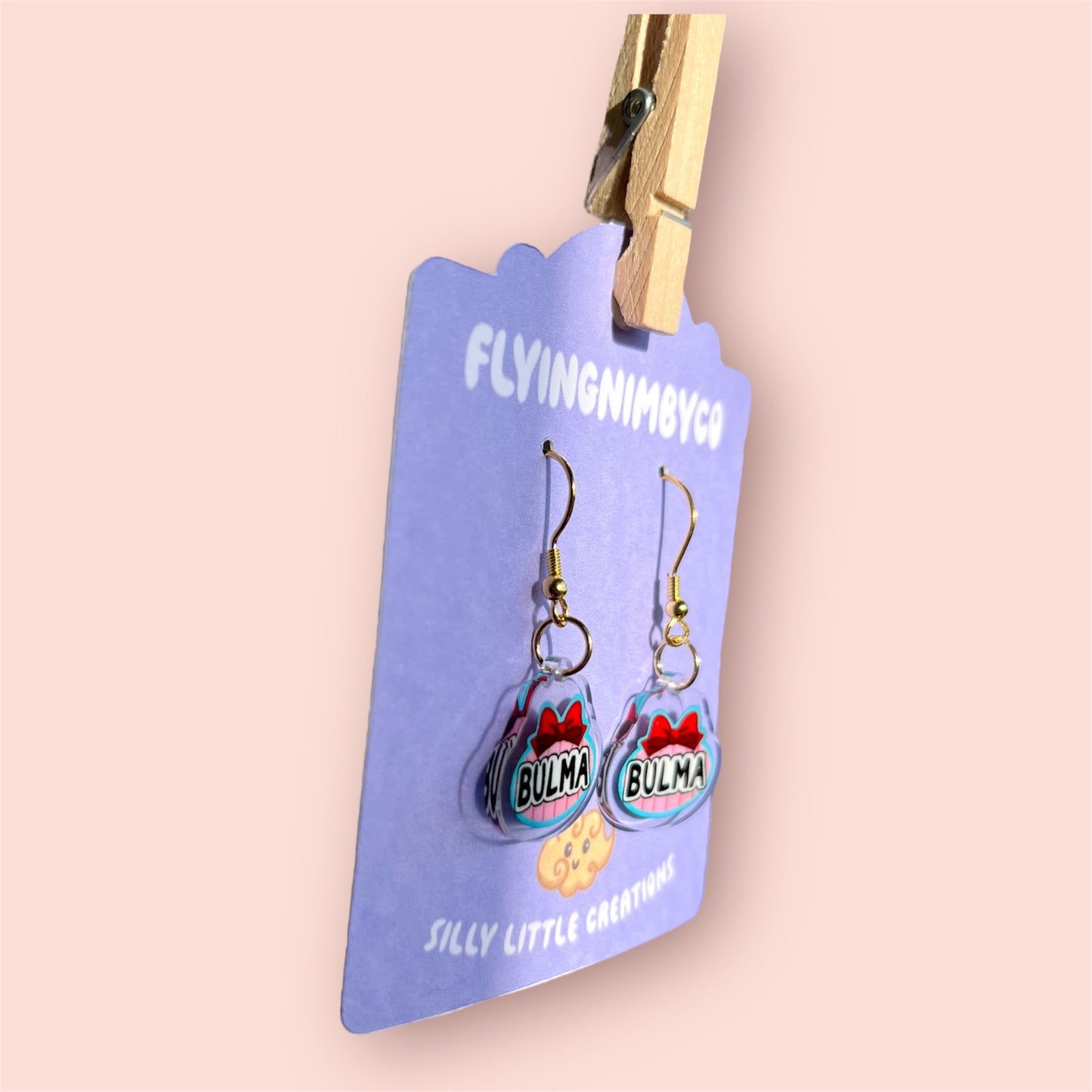 Anime Girl Bow Acrylic Dangle Earrings