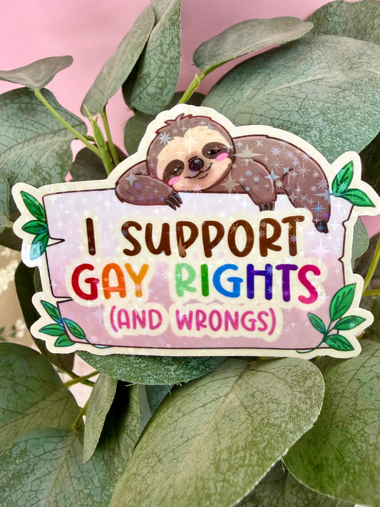 I support gay rights sloth sticker