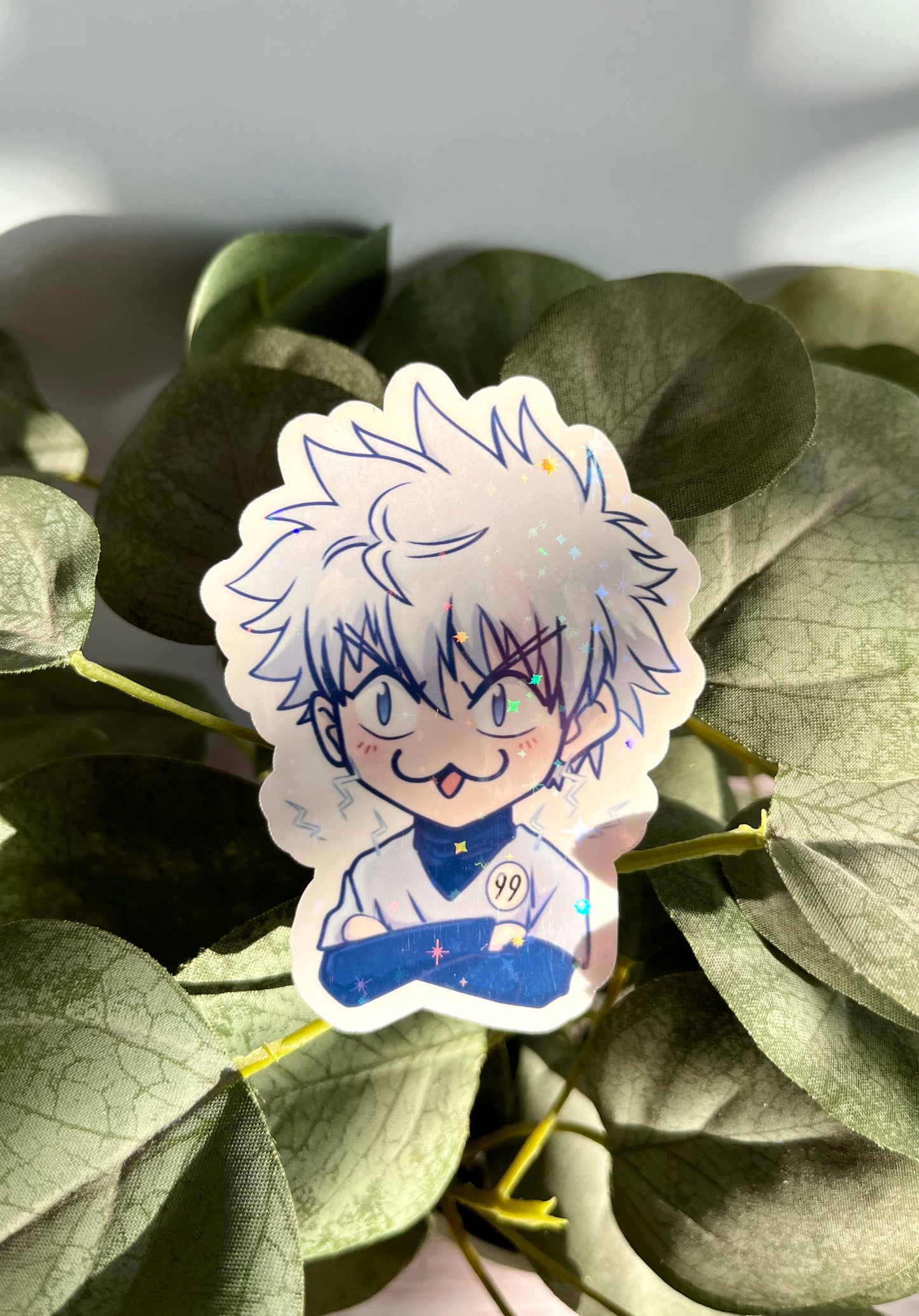 Lightning Assassin Boy Glossy or Holographic Stickers