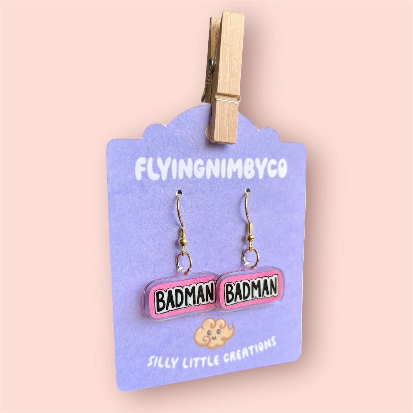 BAD MAN Acrylic Dangle Earrings