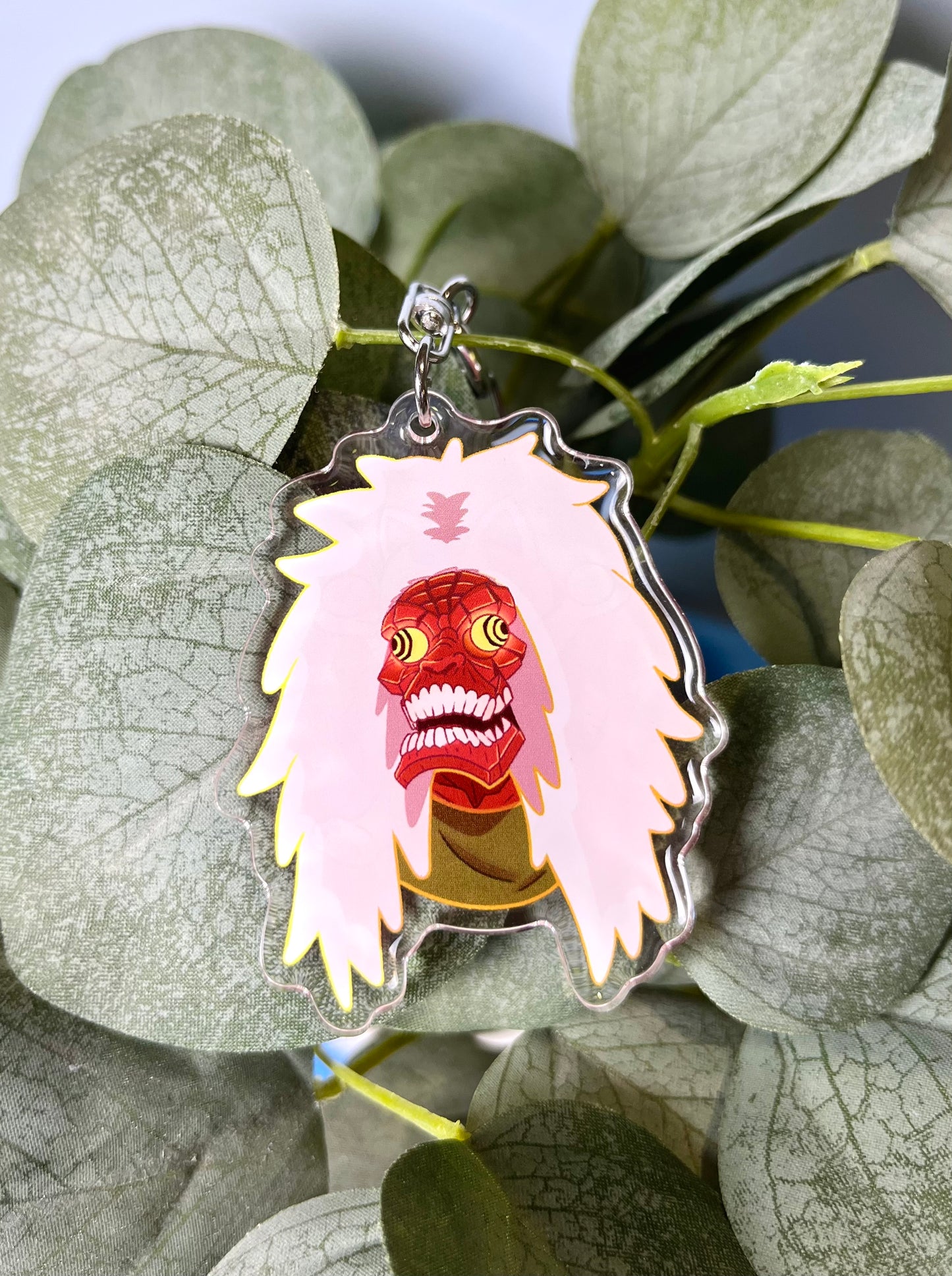 Fast Granny Ghost Cat Double-sided Keychain