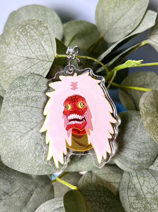 Fast Granny Ghost Cat Double-sided Keychain