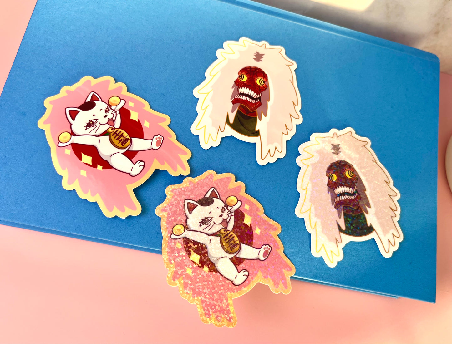 Fast Granny Cat and Ghost Stickers