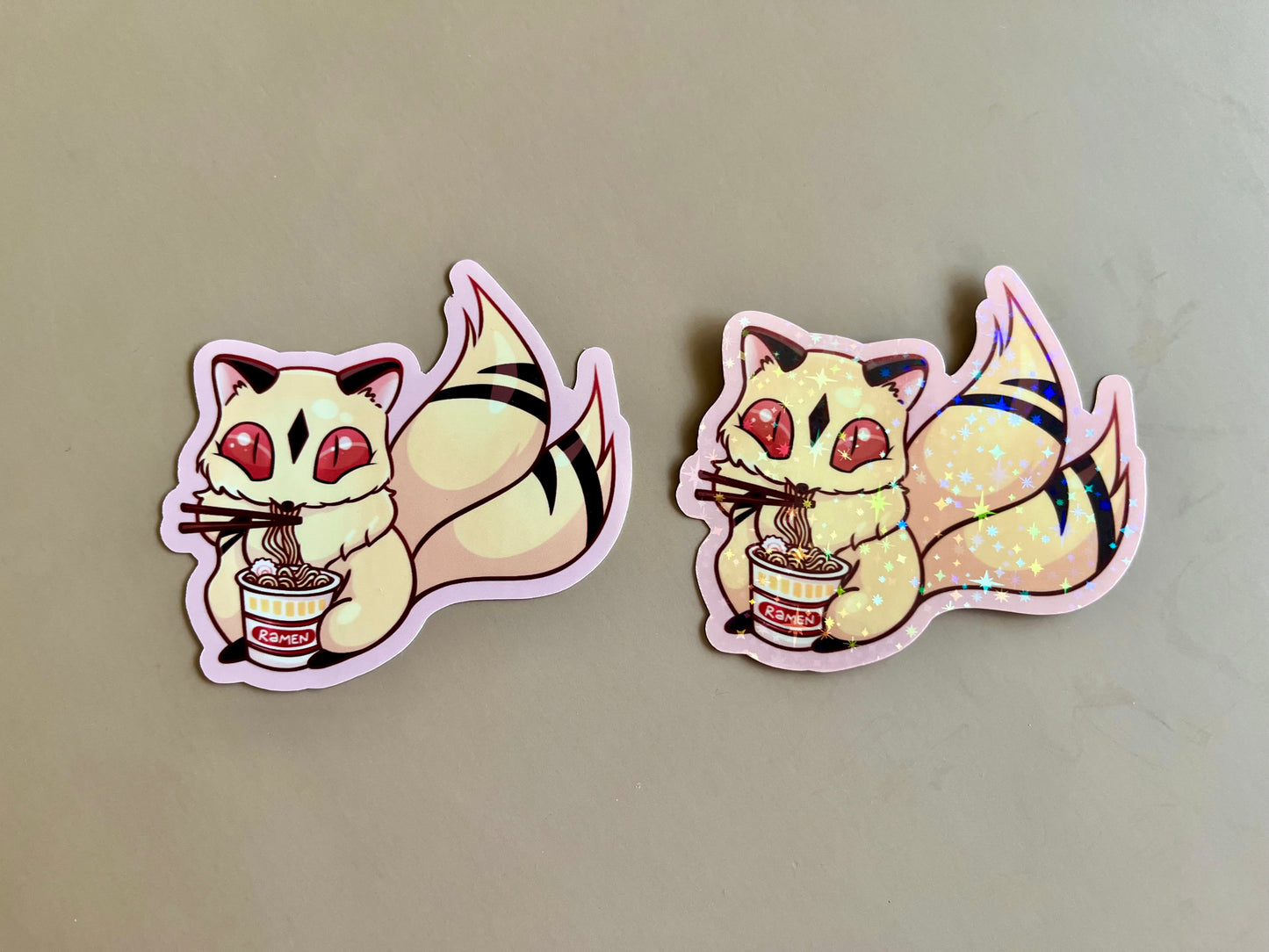Anime Ramen Cat Sticker - Glossy or Holographic