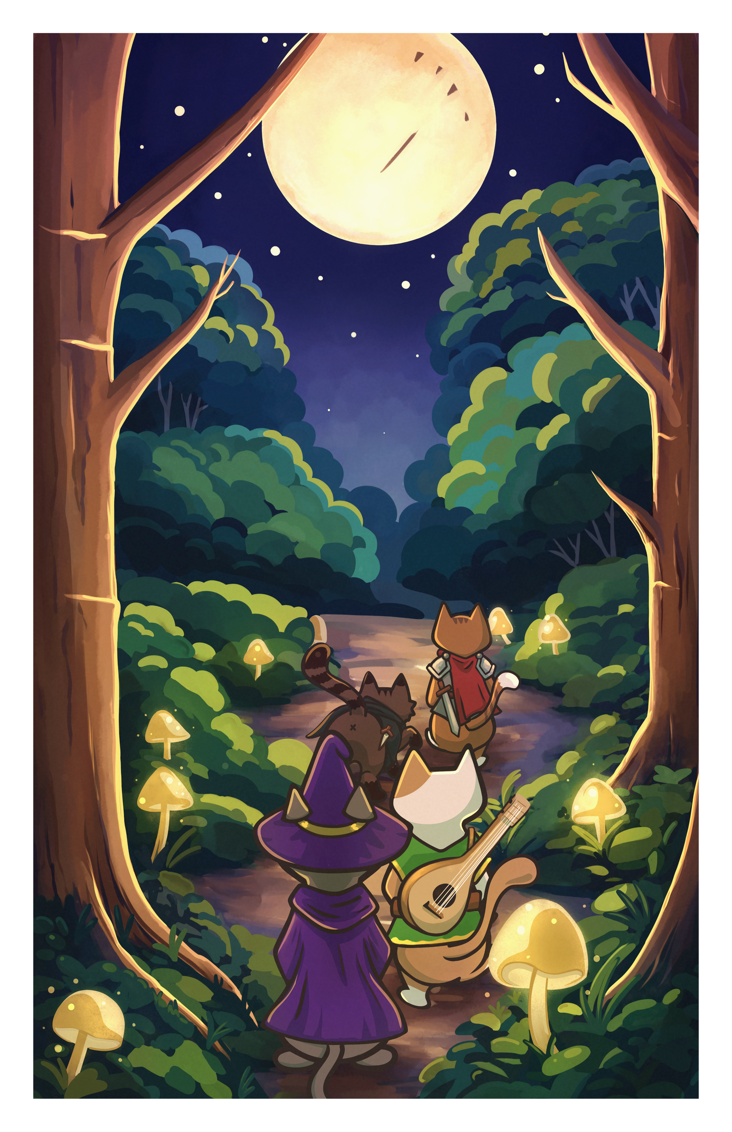 Cat adventure Party 11x17 Art Print