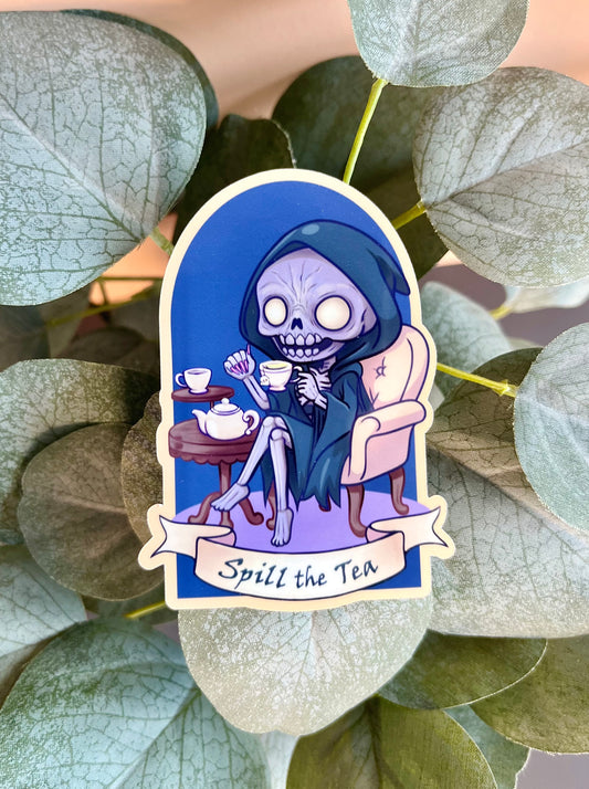Spill the Tea Fantasy Book Sticker