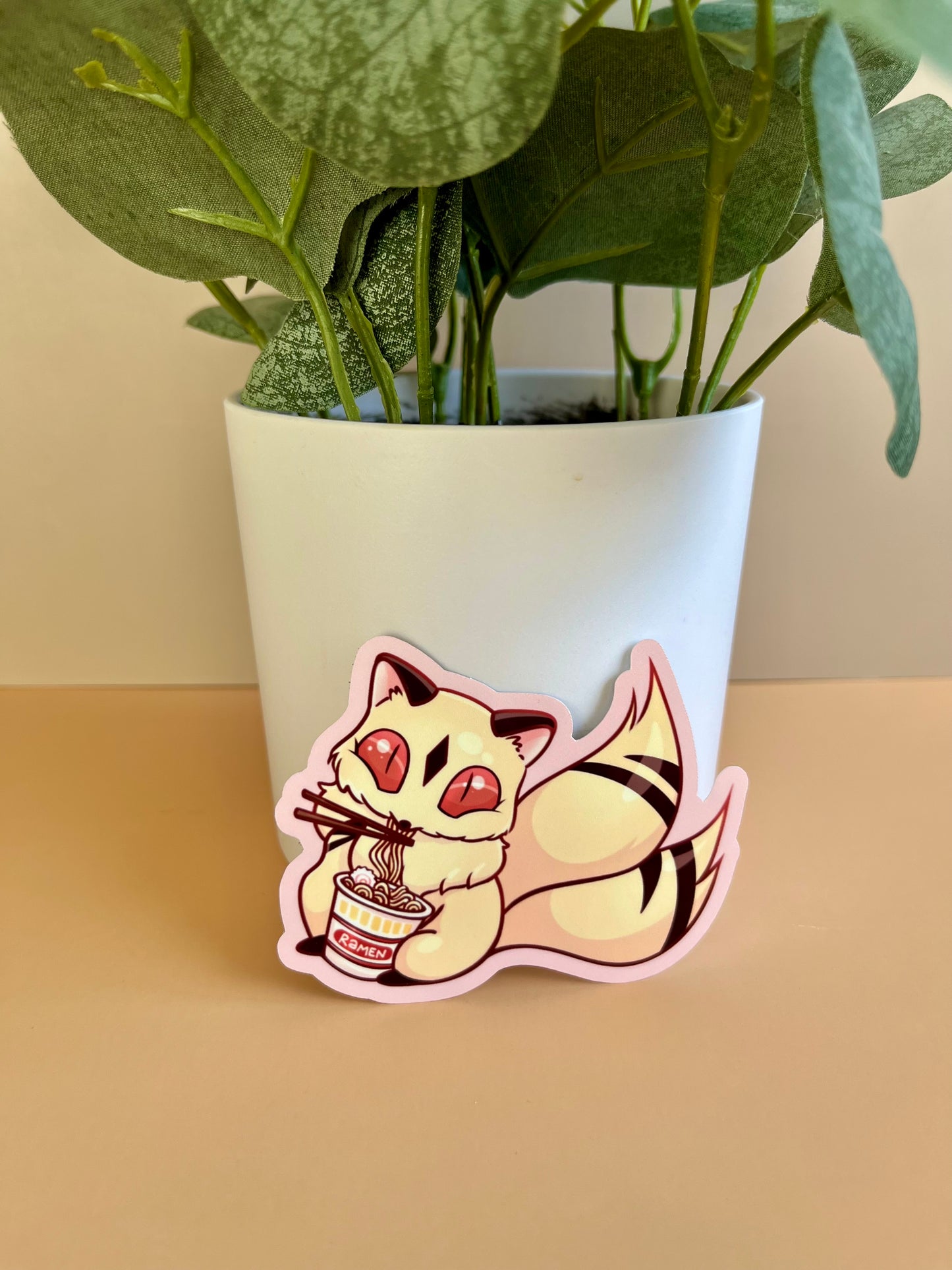 Anime Ramen Cat Sticker - Glossy or Holographic